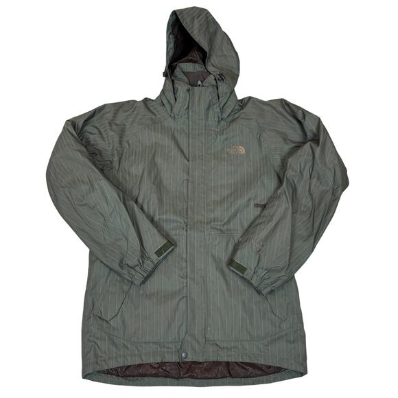 The North Face TNF Cryptic Hyvent Striped Parka Ski Snow Jacket Men's M Gorpcore - Picture 1 of 10